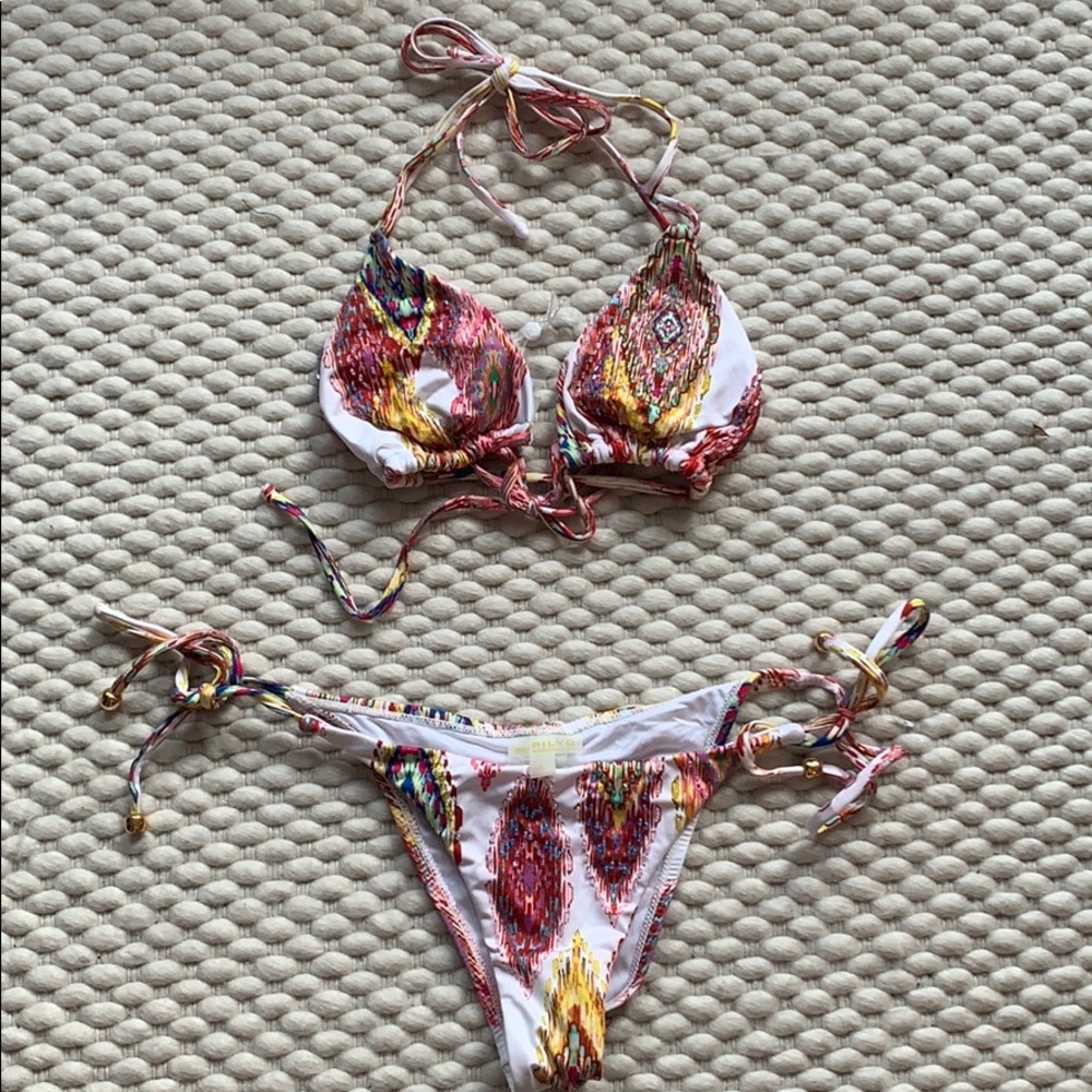 New PILYQ Barcelona beaded colored bikini set